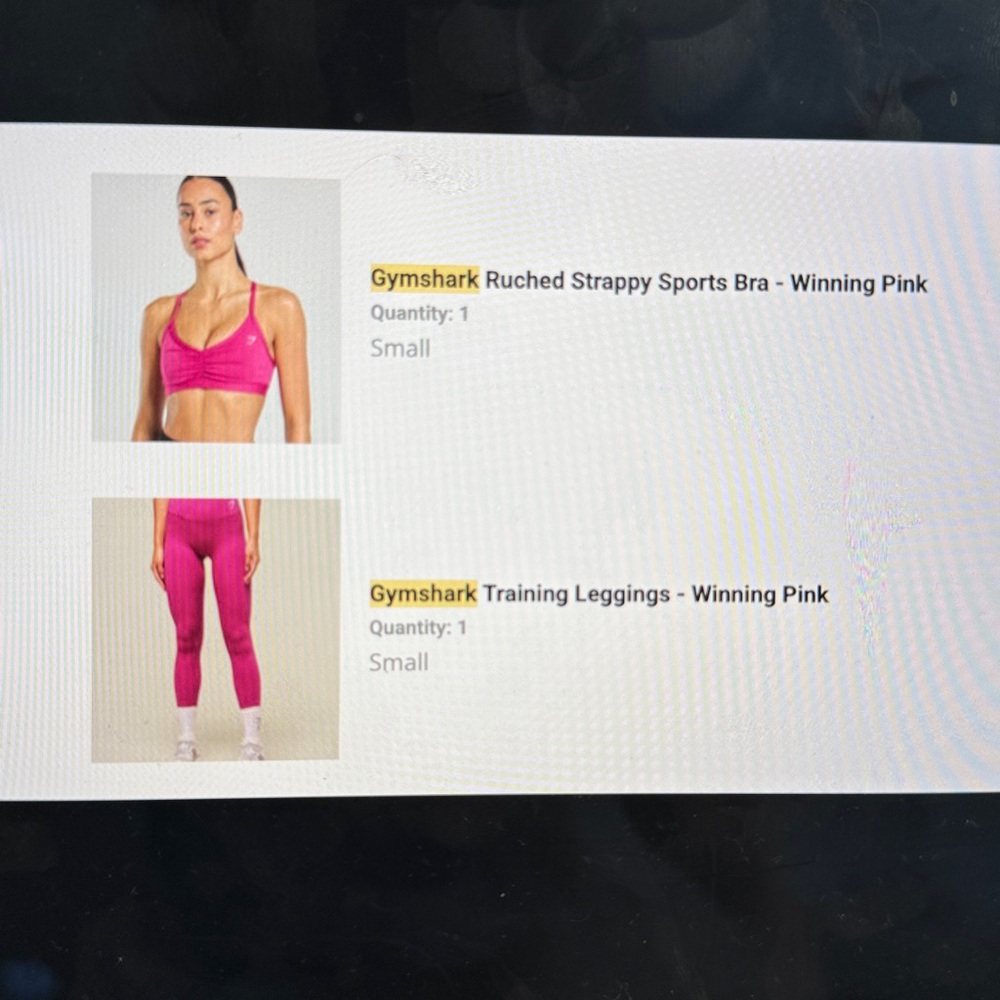 Gymshark Magenta Racerback Sports Bra & High-Waist Leggings Set